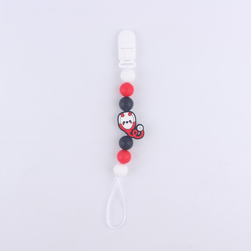 Nuevo bebé suministros chupete cadena creativa DIY dibujos animados estetoscopio pan cuerno mordedor cadena anti-gota