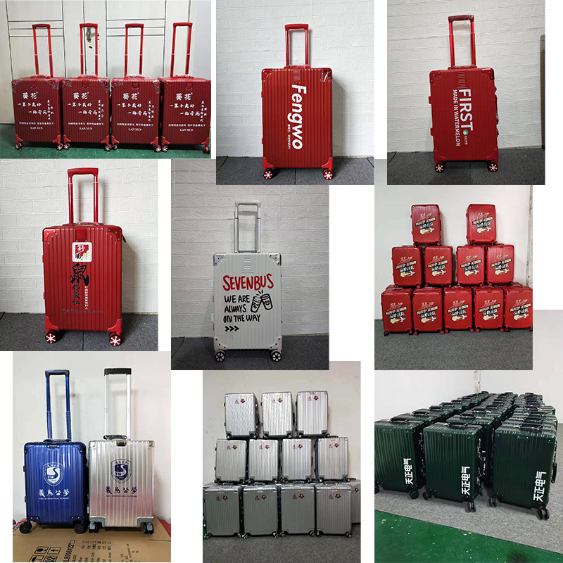 Venta directa de fábrica, maleta retro con marco de aluminio, maleta con ruedas de 24 pulgadas, maleta de viaje para mujer, equipaje de mano giratorio, dropshipping