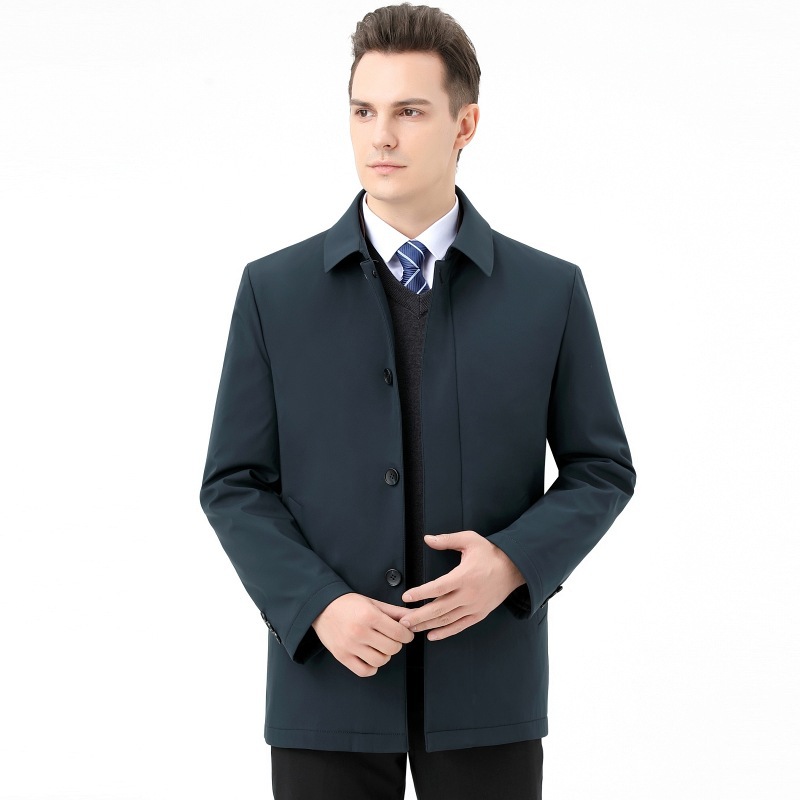 专柜秋冬新款男装棉服休闲夹克翻领可拆卸内胆中老年男士棉衣外套