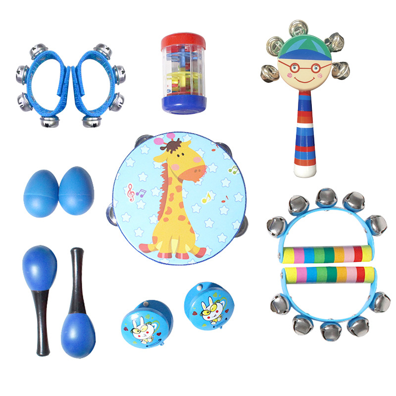 Conjunto de instrumentos musicales Orph 13 piezas juegos de música de percusión infantil juguetes auxiliares de enseñanza rojo