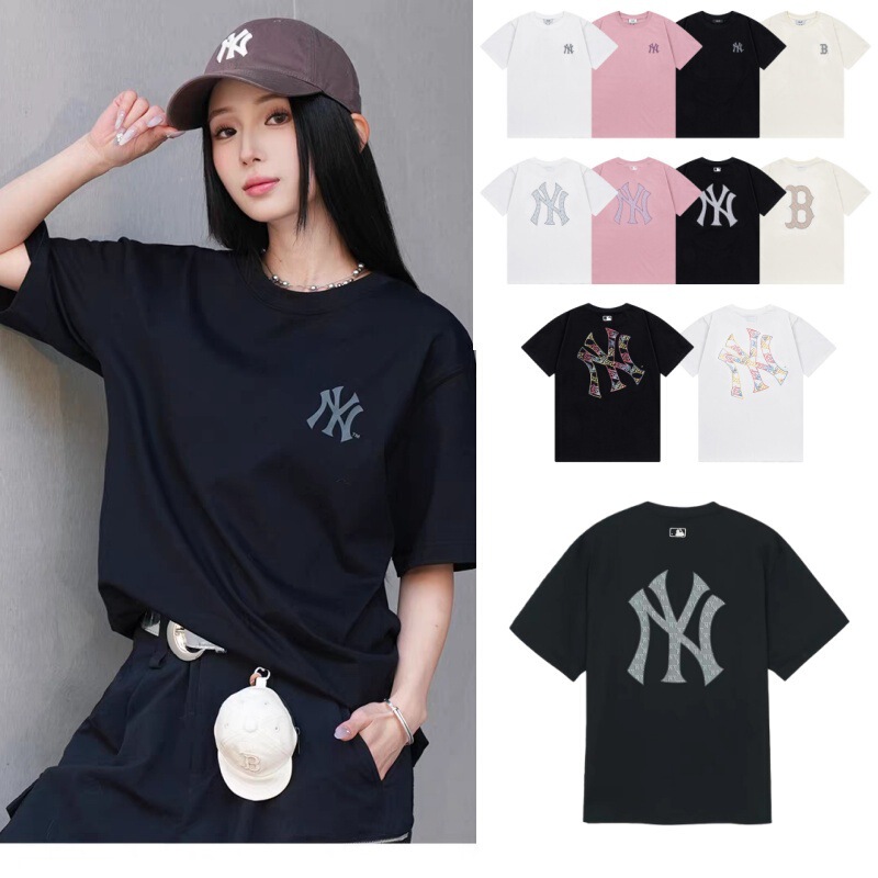 Mlb Summer New Yankees Colorful Graffiti Ny Short-Sleeved American Street Style Casual Loose T-Shirt for Men and Women Couples Mlb Summer New Yankees Colorful Graffiti Ny Short-Sleeved American Street Style Casual Loose T-Shirt for Men and Women Couples