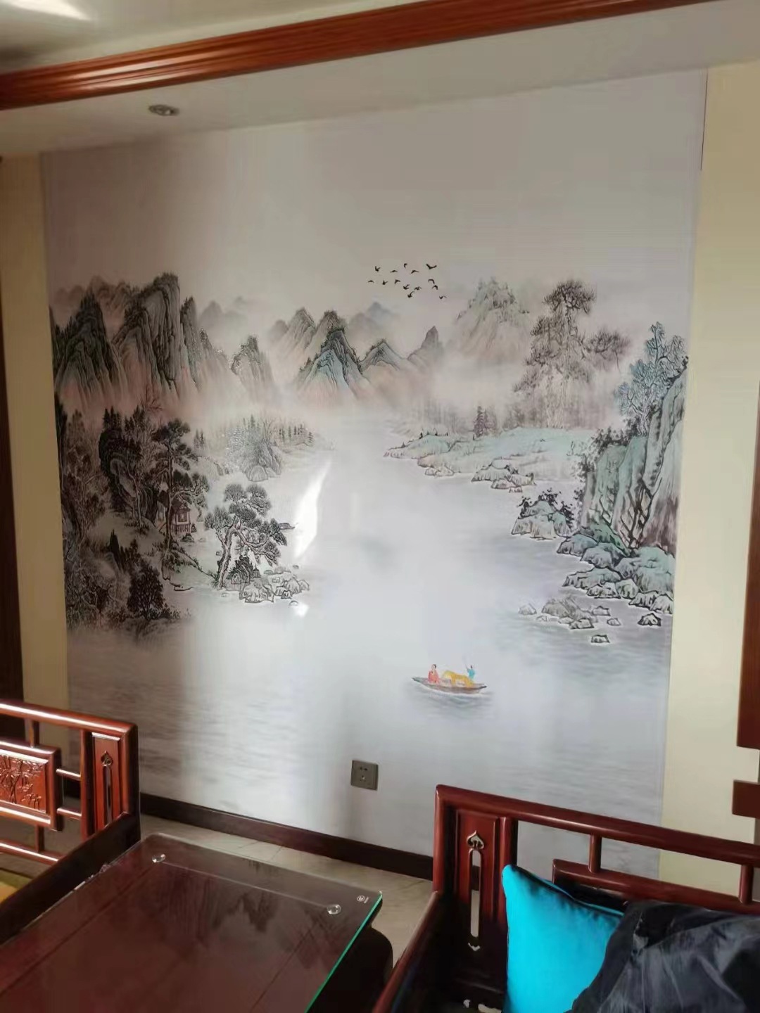 新中式山水背景墙