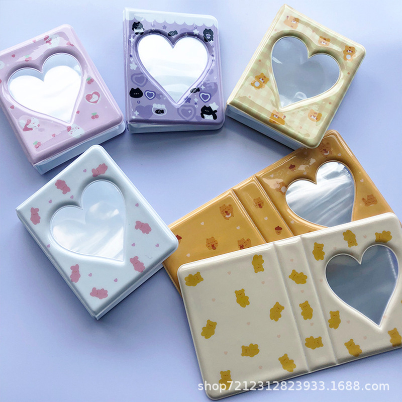 Cross-border in stock Campus Cute 3-inch Cat Hollow Photo Album This Polaroid mini Star-chasing Love Bean Card Collection