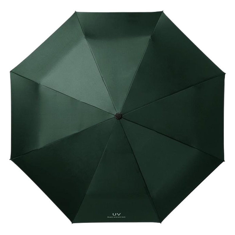 Sombrilla de plástico negra UV, sombrilla para lluvia o sol, anti-UV, protección solar, sombrilla para mujer, sombrilla plegable de tres partes, sombrilla publicitaria con logotipo personalizado