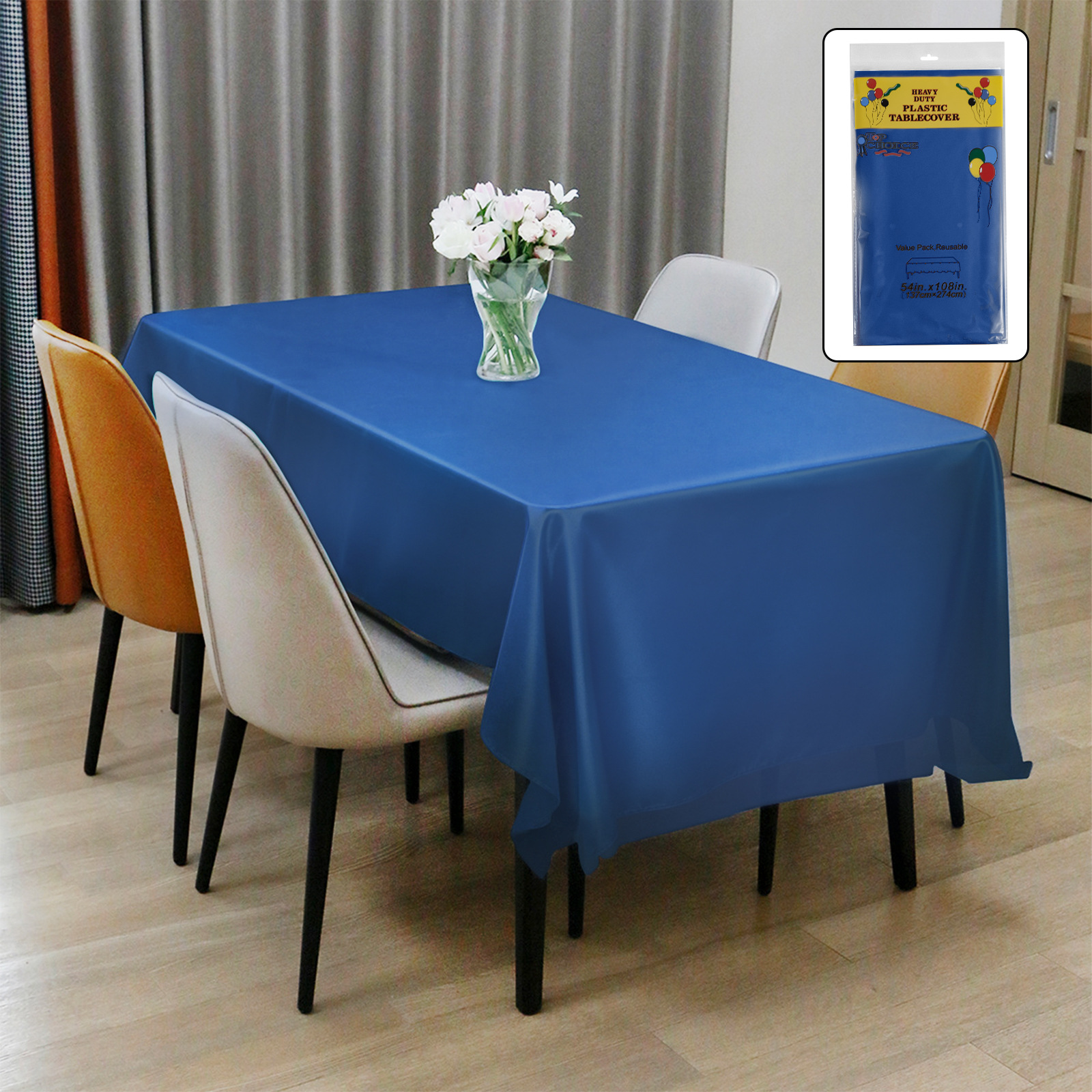 Mantel desechable transfronterizo de color liso, mantel impermeable de plástico PEVA engrosado para hoteles y fiestas de cumpleaños, venta al por mayor en stock.