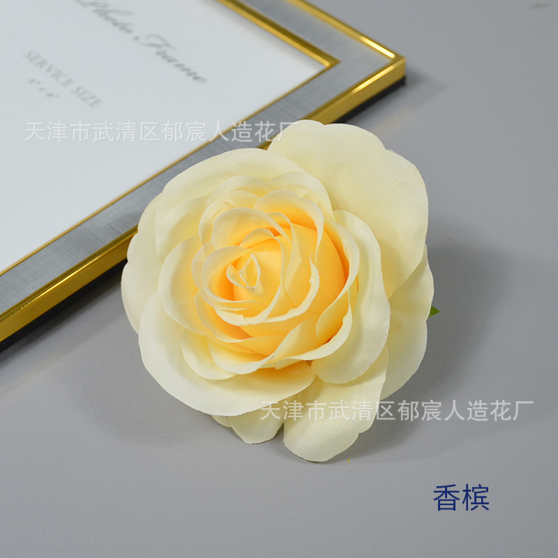 ローズ造花ハイエンドブルーフラワー結婚式の装飾偽花芯ローズヘッドローズフラワー卸売|undefined