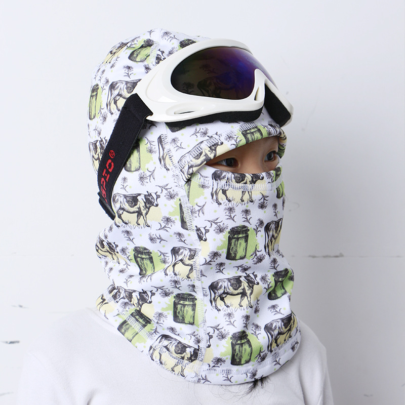 Pasamontañas para niños unisex Cascos de esquí para exteriores forrados con vellón y cortavientos_voghion.com