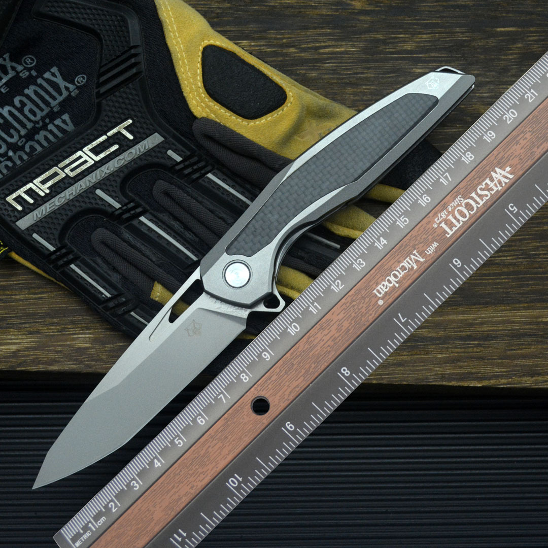 熊头折叠刀D2钢高硬度锋利折叠刀随身防身小刀露营户外刀具水果刀