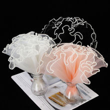珍珠紗韓式波浪花束玫瑰花禮品花藝包裝褶皺包花材料花店裝飾網