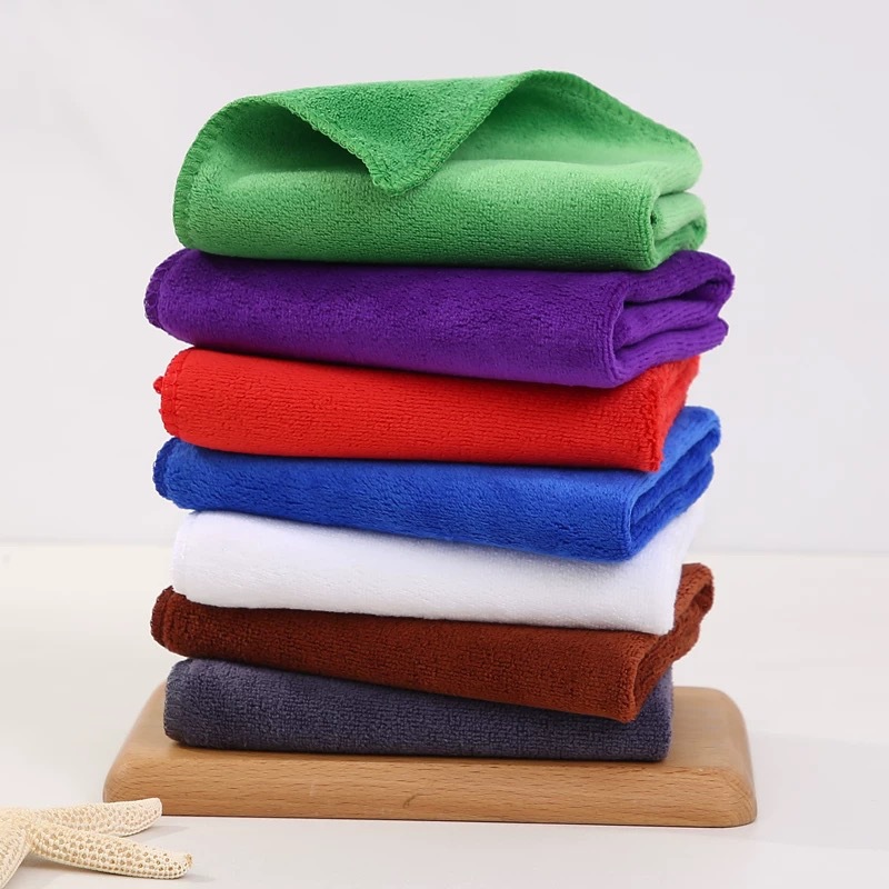 420g engrosamiento 25*25 bufanda cuadrada trapo de limpieza toalla de coche con gancho toalla cuadrada pequeña para jardín de infantes