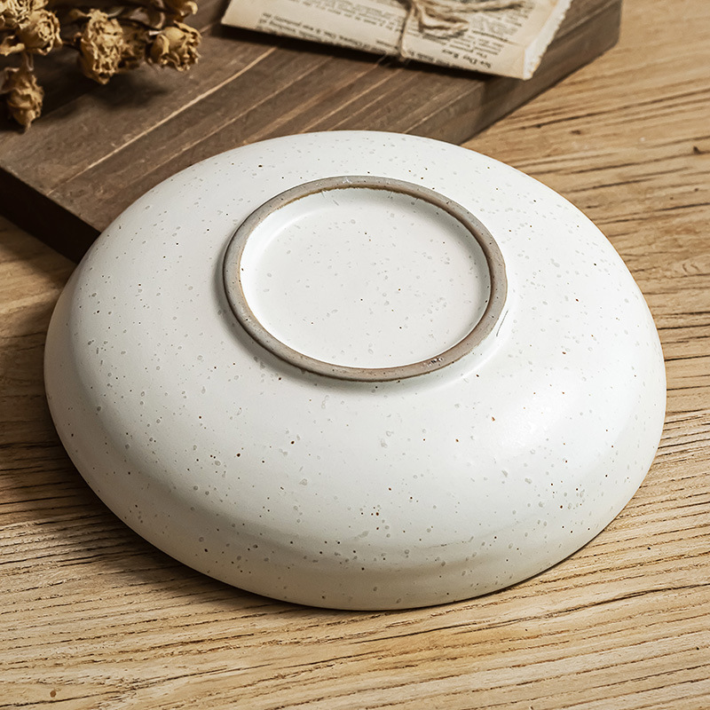 Sencillo y avanzado plato profundo, ensaladera de cerámica para el hogar, plato práctico, plato de comedor retro para restaurante, plato de comedor duradero