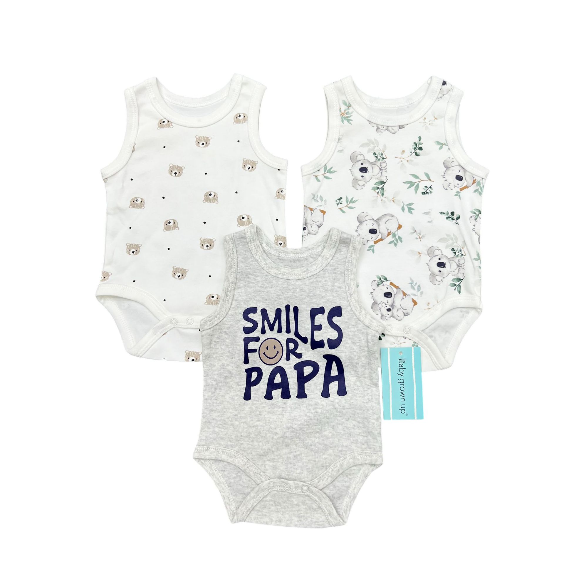 Chaleco de mameluco para recién nacidos de comercio exterior, gatear triangular, camisa base blanca pura, traje de tres piezas de algodón puro, set de 3 piezas