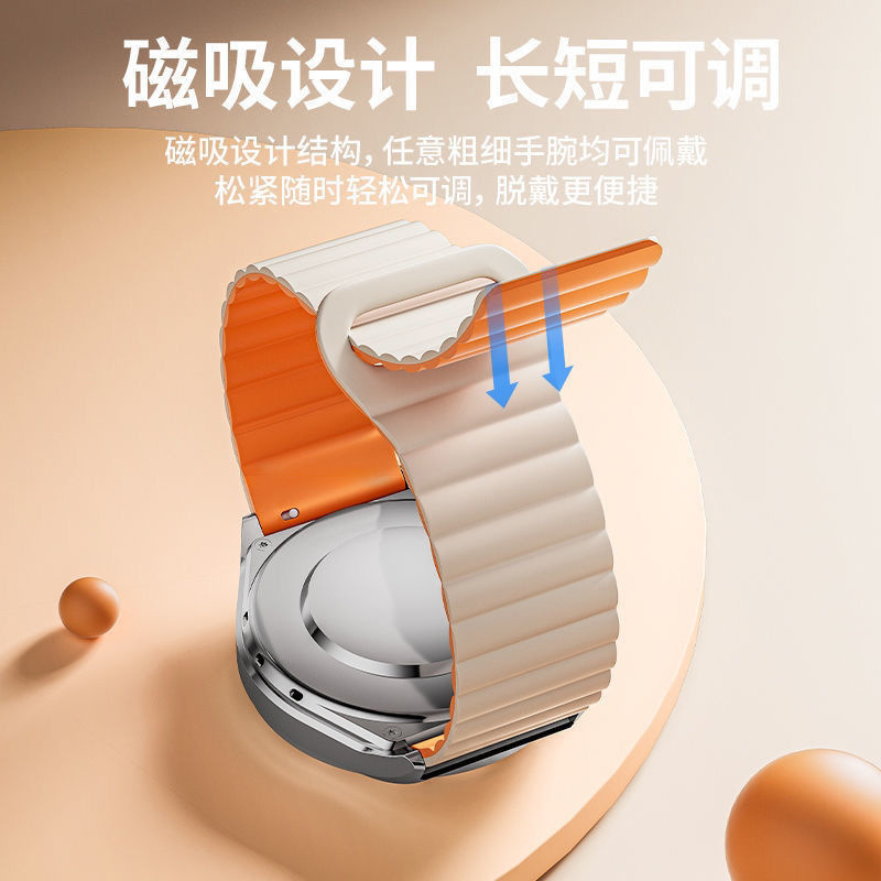 The dual-color magnetic silicone watch strap is compatible with Huawei Watch 5, GT5, Samsung 6, Xiaomi s4, Garmin Universal 20mm and 22mm undefined