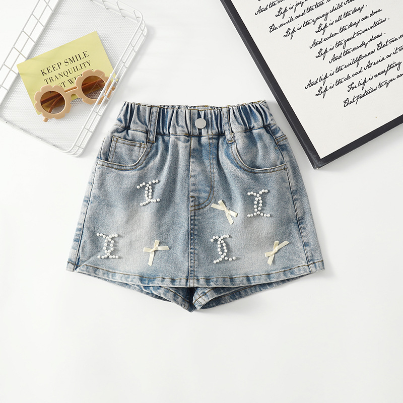 Niñas jeans de verano 2025 nuevo estilo extranjero para niños de verano falda delgada para niños grandes vestidos de pantalón
