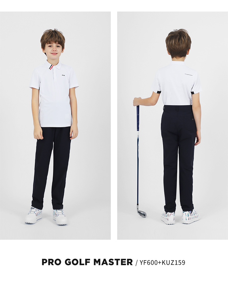 Áo thun ngắn tay golf trẻ em PGM – form thoải mái, mặc xuân hè — YF600-màu trắng, YF600-màu đỏ, YF600-màu xanh nước biển chi tiết 7