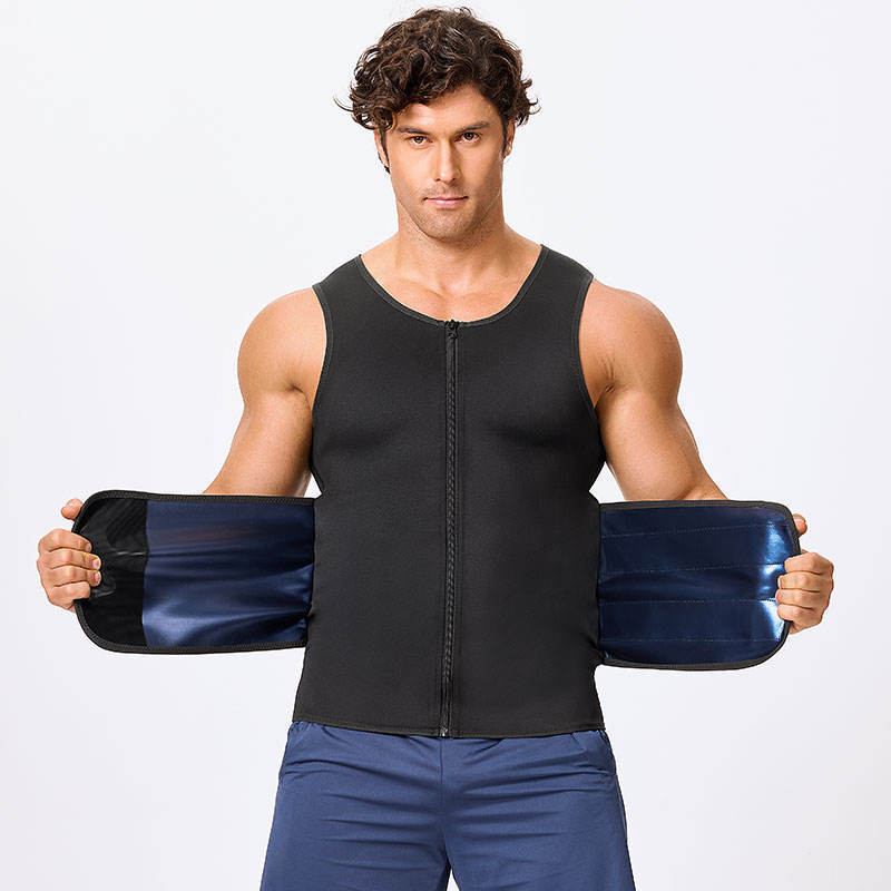Cross-Border Hot-Selling Men's Body Shaping Vest Waist Training Body Shaping Support Fitness Weight Loss Sweat Slimming Top