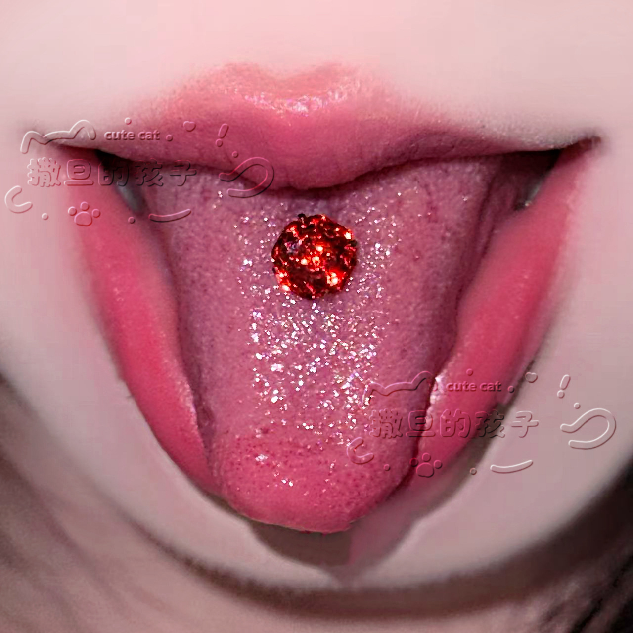 Labret piercing jewelry detail image