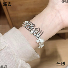 双生蝶 999足银手工拉丝复古精致灵动ins小众蝴蝶手链送女友