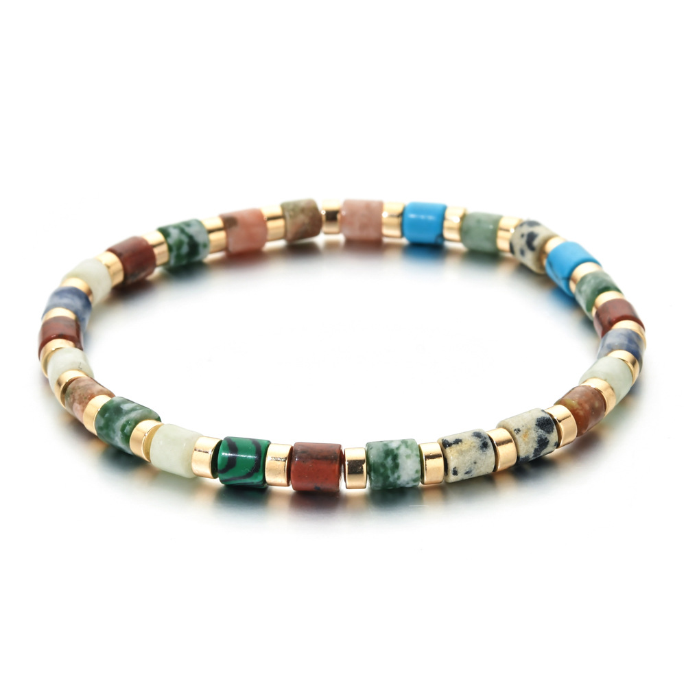 10g Weight Bracelets Classification Natural Stone Chain Material Beaded Chain Chain Type 1 Piece Quantity Daily Occasion natural stone, Agate Material Geometric Pattern All Seasons Season Women's Gender Ethnic Style Style Ethnic Style Geometric Natural Stone Agate Beaded Chain Bracelets In Bulk 1