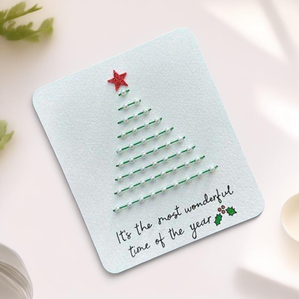 [자수 축하 카드] 크리스마스 트리 스타일 2