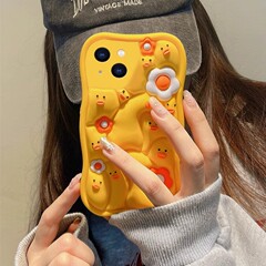 クロスボーダー面白い花アヒル 17 Apple 16promax 携帯電話ケース Xiaomi 15 かわいい Huawei pura80 に適しています