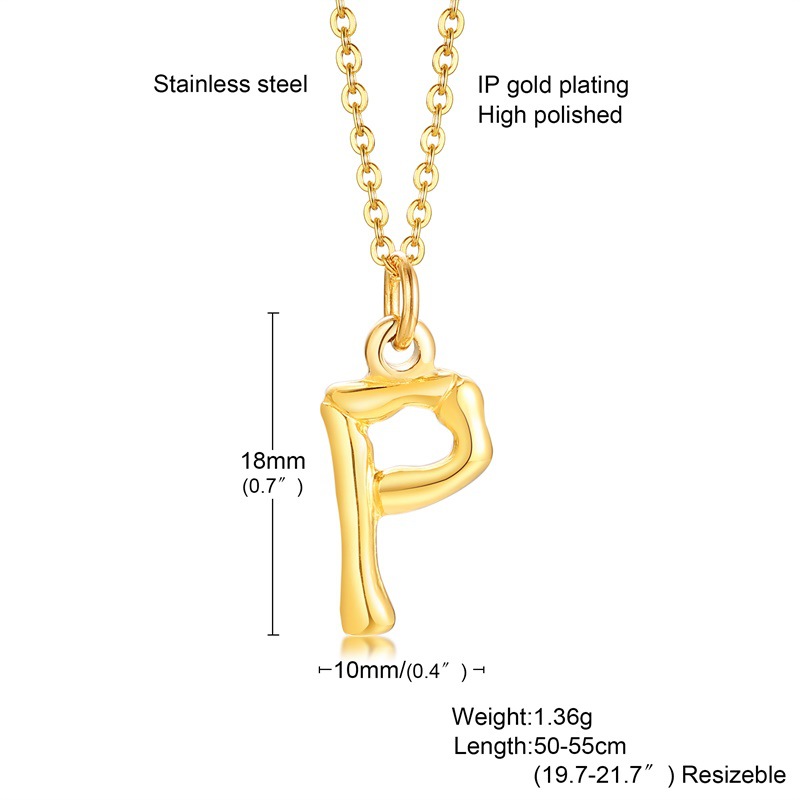 Fashion Letter Titanium Steel Polishing Plating Gold Plated Pendant Necklace display picture 15