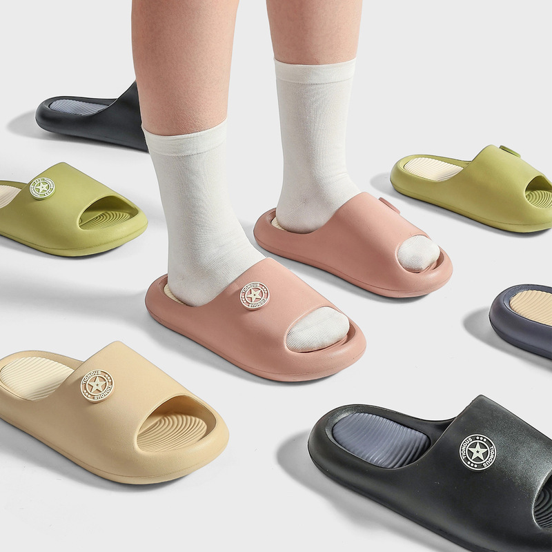 Eco-Friendly Eva Slow-Foaming Low-Elasticity Slippers for Summer, 2026 New Model for Men and Women, Indoor Soft-Soled Non-Slip Comfortable Slippers