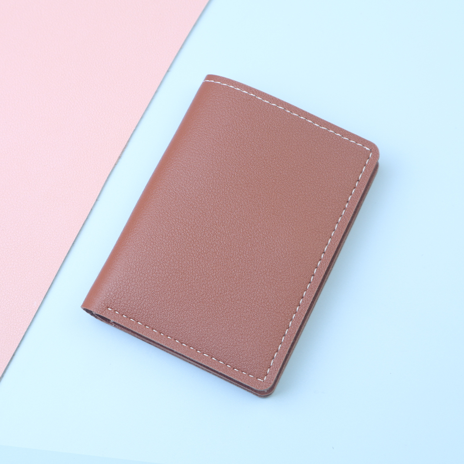 Mini bolso de tarjeta para mujer, billetera, dos en uno, clip de cuero pequeño para mujer, billetera vertical para mujer, cubierta de licencia de conducir simple para mujer