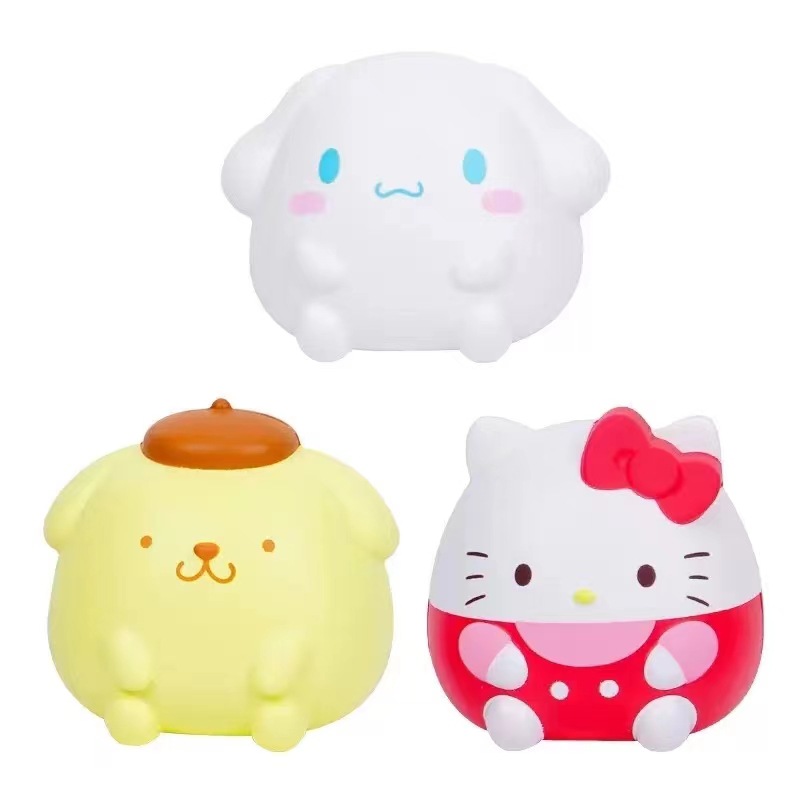 Sanrio descompresión ventilación pellizco música lento rebote juguete fresa oso pellizco música descompresión muñeca cura pequeño regalo