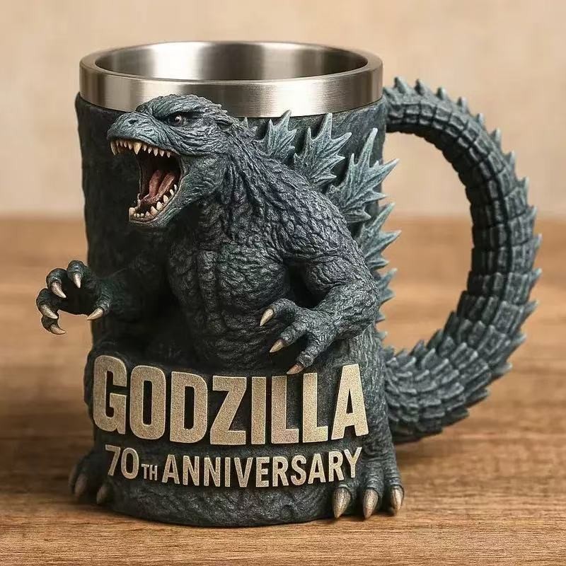 Cross-border Godzilla 70th Anniversary 3Dmug Godzilla 70th Anniversary Resin Cups