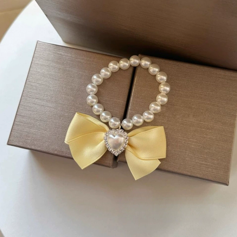 Ошейник для собак, ошейник для кошек, милое жемчужное ожерелье, галстук-бабочка в европейском стиле, стиль Bichon Teddy