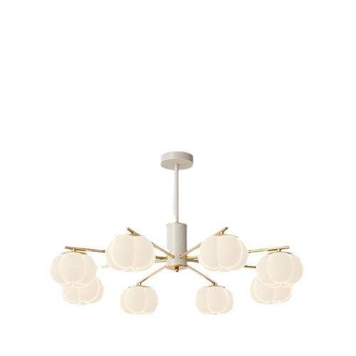 Living room chandelier log cream style Guangdong Zhongshan lighting whole house package combination hall main light cotton persimmon lamp