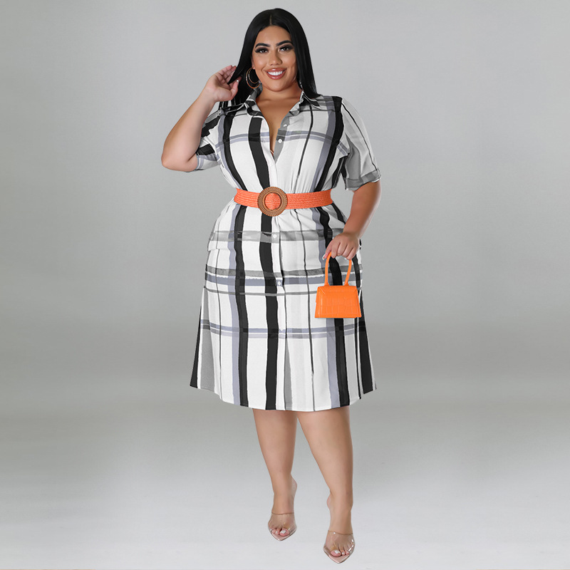 Plus Size Damen Karohemd Kurzarm Freizeit Bluse Oberteil_voghion.com