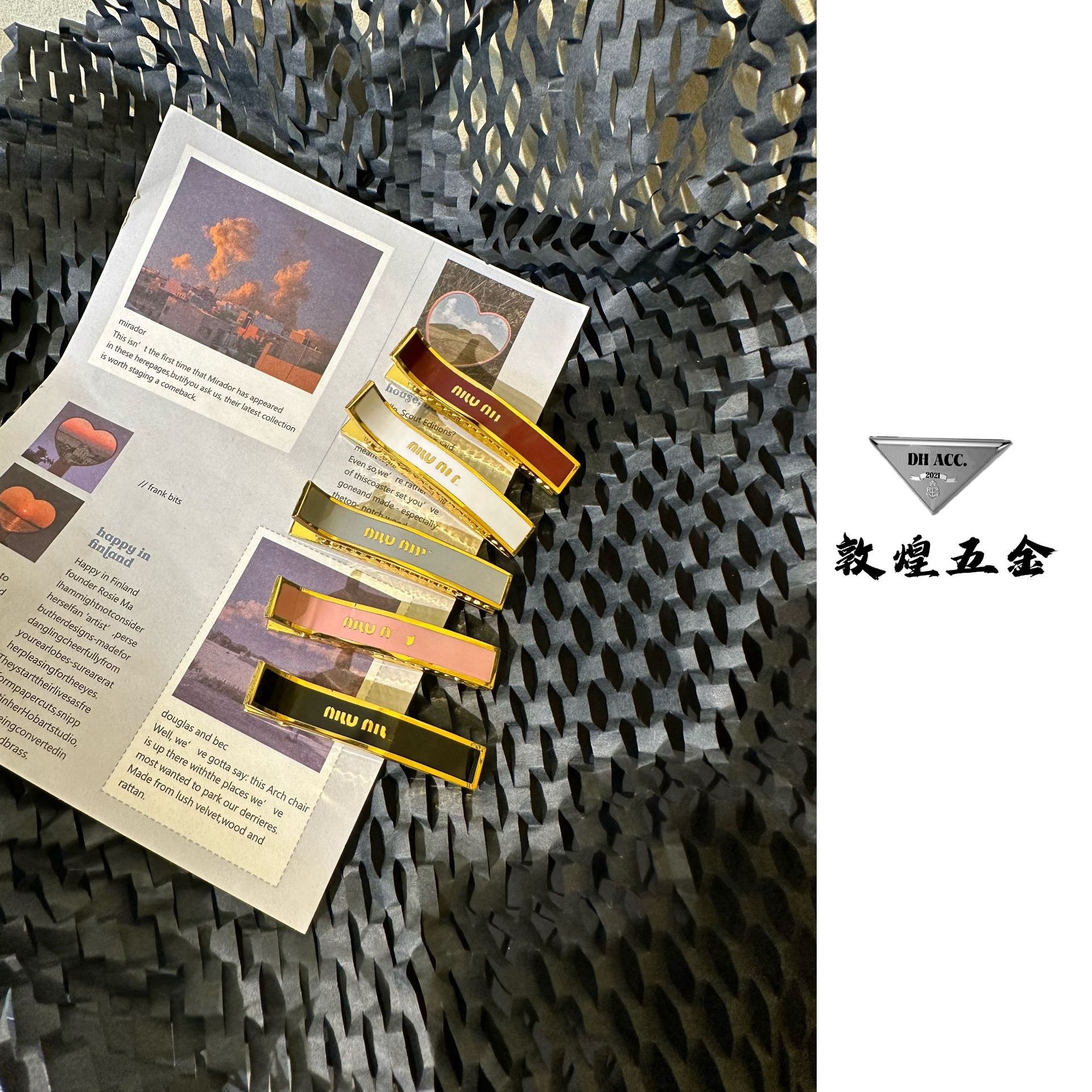 Miu Miu's Candy Color Enamel Letter Hairpin Internet Celebrity Fashionable Girl's All-match Side Duckbill Clip Clip