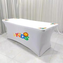 Cross-border polyester elastic printing tablecloth table cover digital printing screen printing can add logo