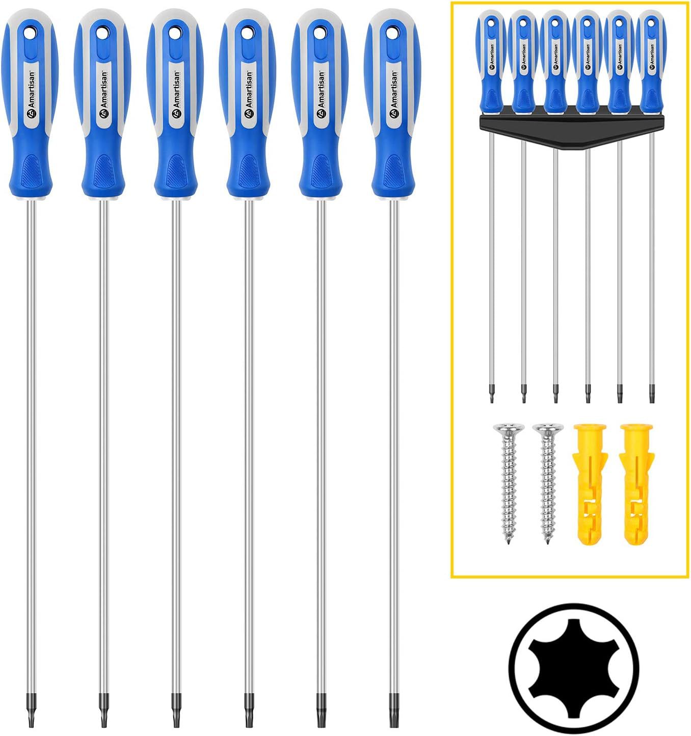 Un conjunto de destornillador de ciruela extra largo de 6 piezas T10 - T30 herramienta de destornillador magnético para la venta