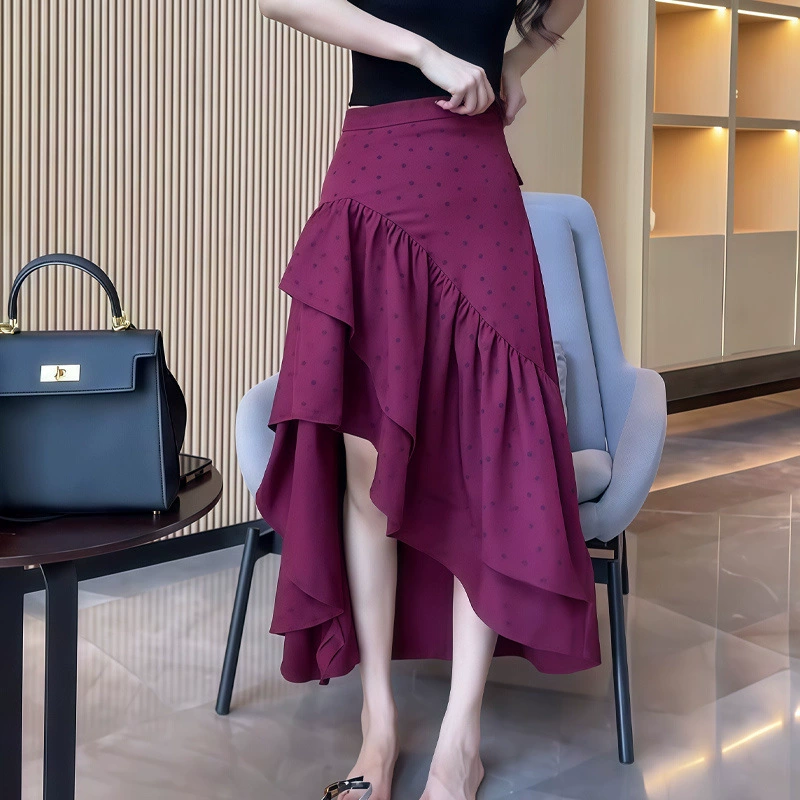 Нерегулярная волновая точка Юбка Женское лето 2025 Новый французский ретро элегантный дизайн