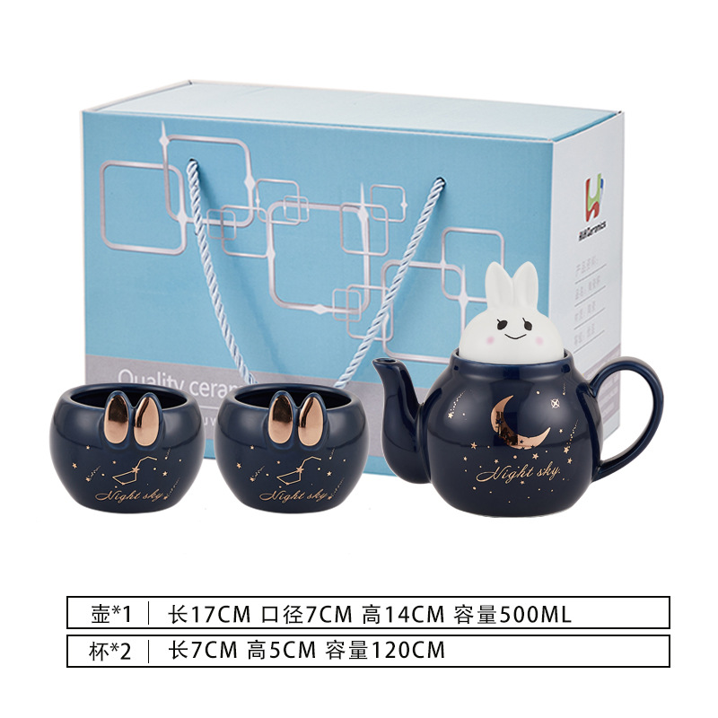 Lindo flor tetera traje de mano de cerámica regalo se puede utilizar como logotipo una olla cuatro tazas tarde juego de té regalo