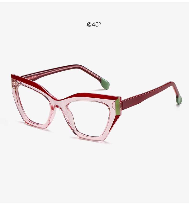 Anti blauwlicht bril retro mode voor dames met platte lens_voghion.com