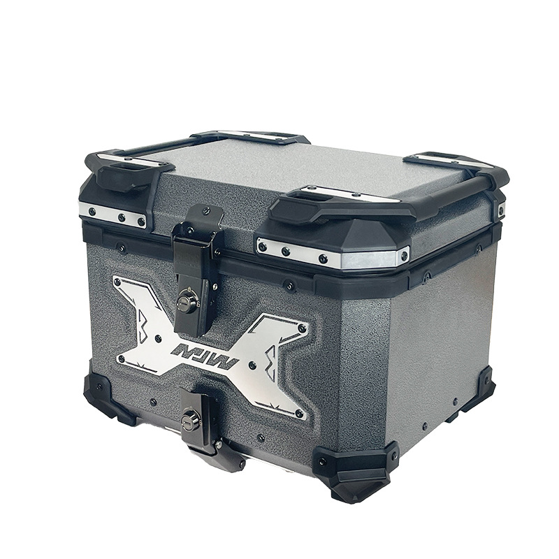 Motocicleta 38L caja lateral de viaje tres cajas estampado X tipo de aleación de aluminio maletero eléctrico desmontaje rápido caja de almacenamiento