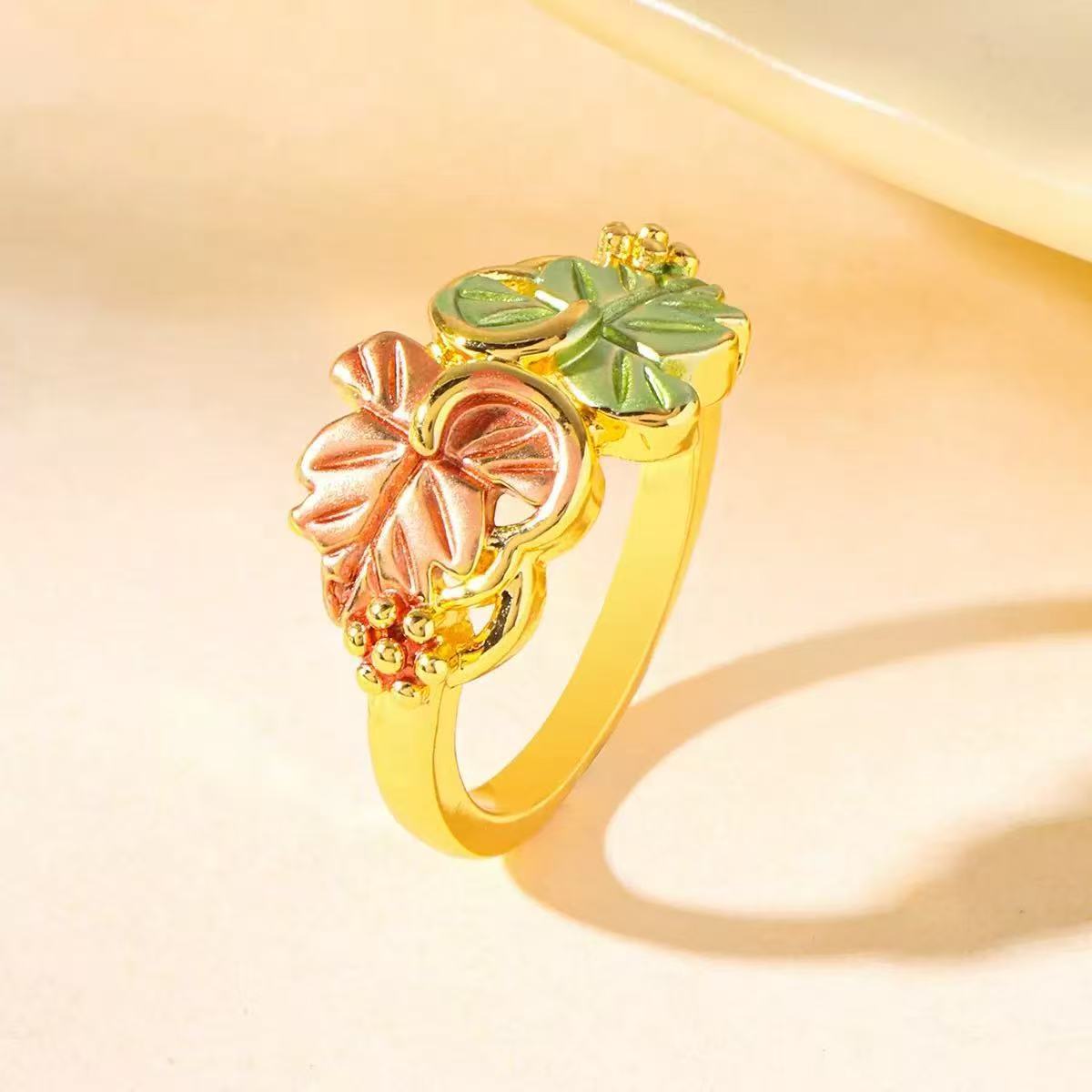 Unique High-End Flower Rings, Trendy Rose Rings, Chinese Style Zinc Alloy Colorful Rings for Women