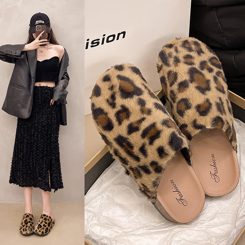 Leopard print Birkan shoes niche with fashion women's shoes wear flat non-slip not tired feet thick bottom -3.0CM women's shoes Leopard print Birkan shoes niche with fashion women's shoes wear flat non-slip not tired feet thick bottom -3.0CM women's shoes