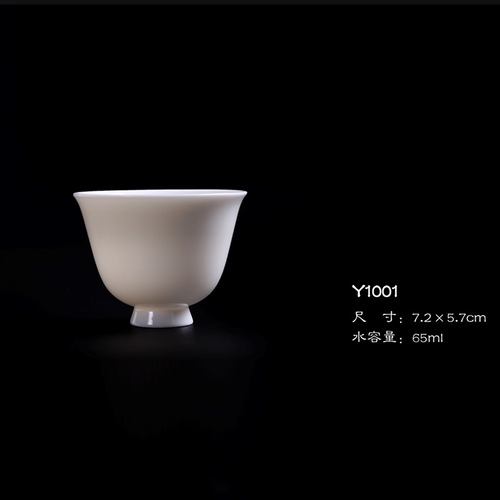 Dehua Yangzhi Jade Tea Cup Wholesale Ceramic Tea Set Japanese Tea Bowl Single Cup Tea Drinking Cup Aroma Cup White Porcelain