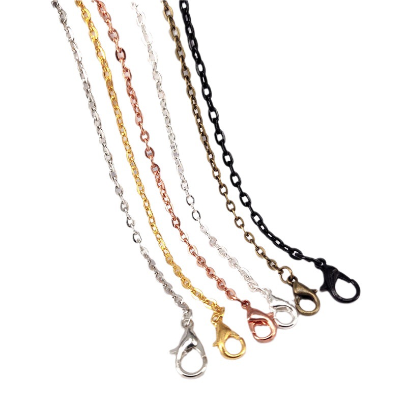 DIY cadena cruzada plana cadena de la joyería plana O Cruz bolsa de cadena adornos accesorios con la langosta hebilla de la cadena de aleación