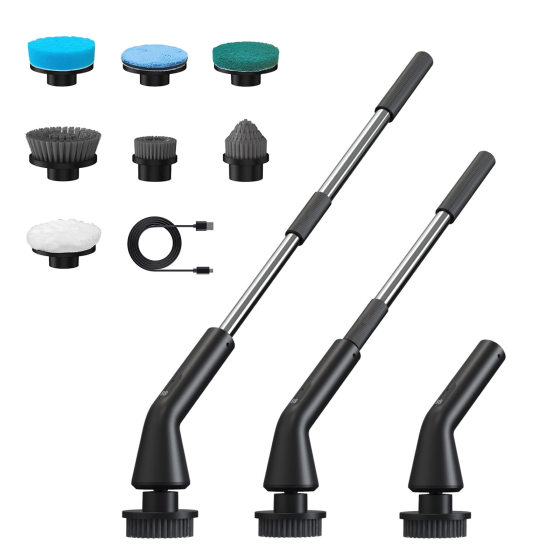 Cross-Border New Multifunctional Seven-In-One Electric Cleaning Brush Handheld Telescopic Household Bathroom Floor Cleaning Brush