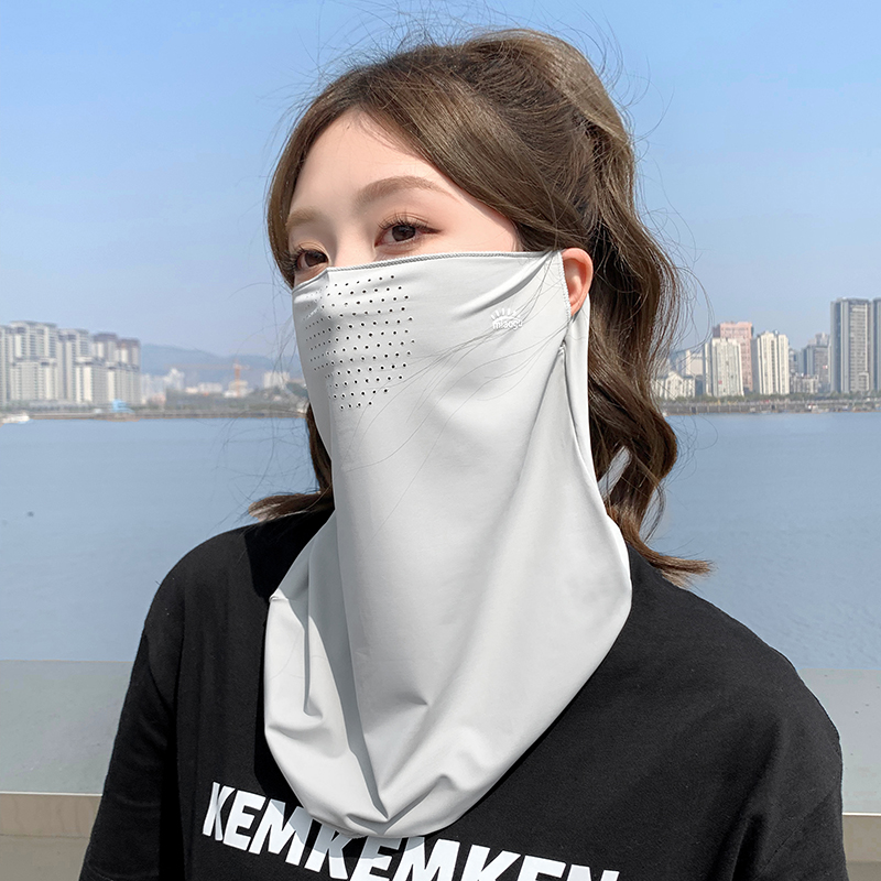 アイスシルク日焼け止めマスクフルフェイス抗UVサイクリングフェイシャルマスクネックガードサンシェードベール登山フェイスマスク夏