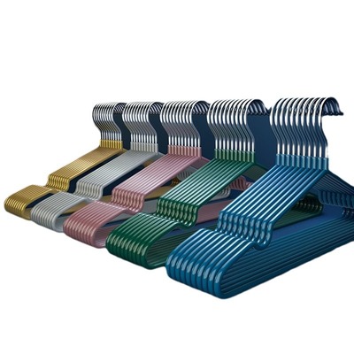 【10个装加粗防滑衣架】家用成人浸塑晾衣架宿舍无痕衣挂衣服架子