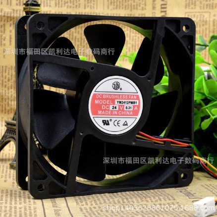 九龙 YM2412PMB1 散热风扇 12038 24V 双滚珠轴承120*120*38mm