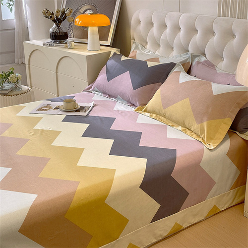 Autumn and winter striped thickened brushed sheets pure cotton single piece household pure cotton sheet single product Nantong bedding