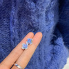 Blue small sophisticated brand earrings, flowered, 2021 years, simple and elegant design